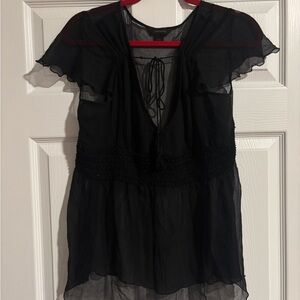 Express Black Sheer Blouse
